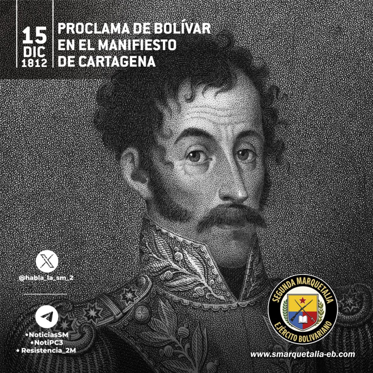 🧶 El Manifiesto de Cartagena es considerado el primer documento donde Bolívar expone su pensamiento político y estratégico, tras la caída de la Primera República de Venezuela.
