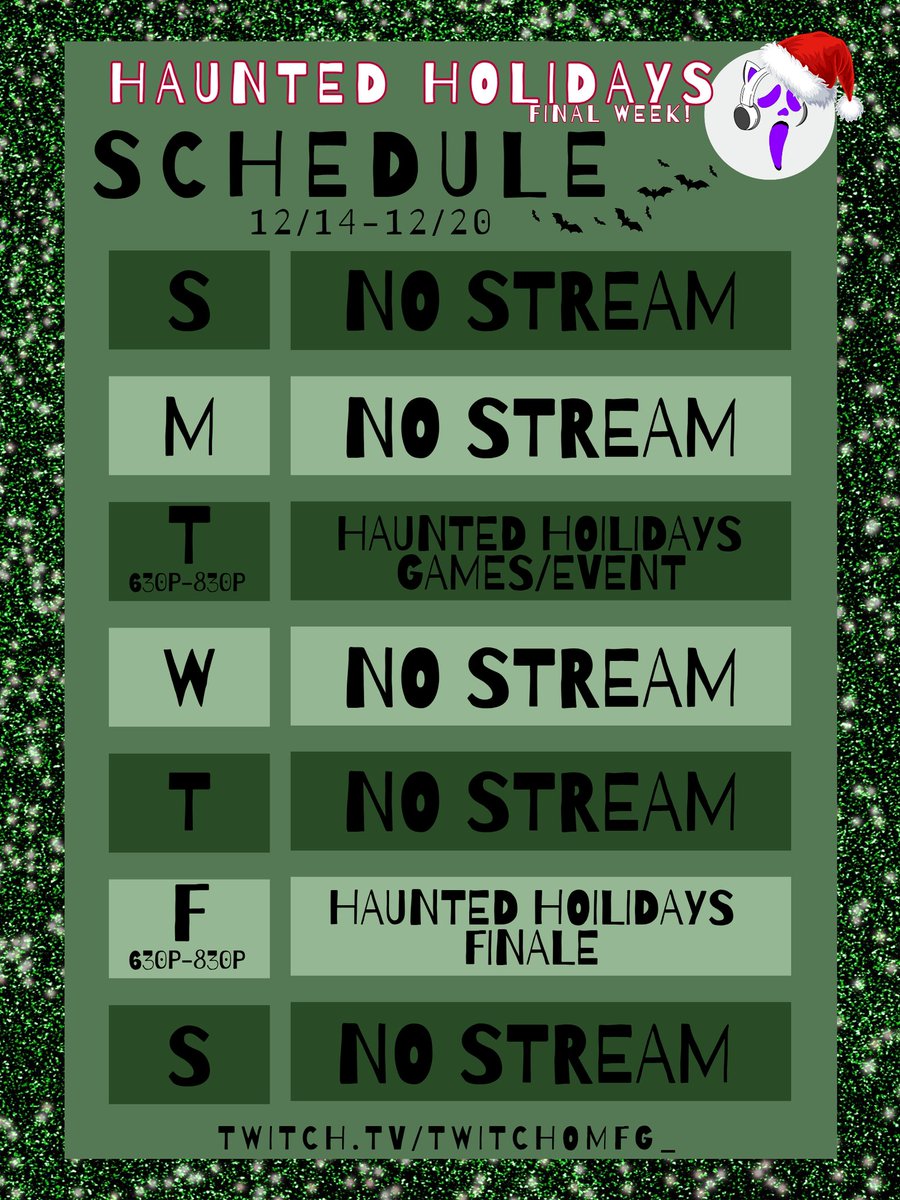 Our final Haunted Holidays week begins tomorrow! More giveaways and silly things this week! Come stop by and say hi! Maybe Krampus won't steal us away! #twitch #streamer #horror