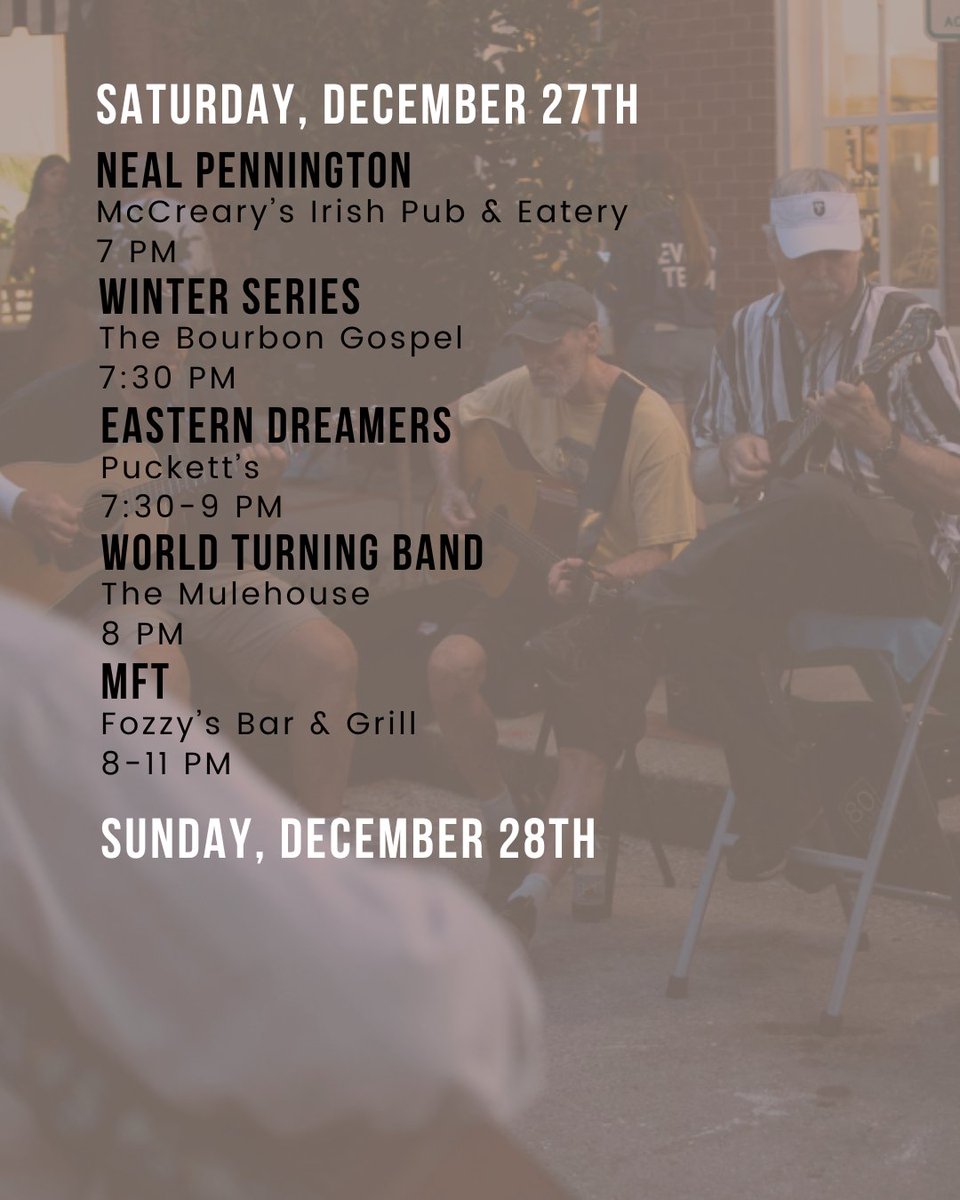 experiencemaury's tweet image. 🎄✨ Check out the amazing live music events happening around the county next week—perfect for getting into the holiday spirit! 🌟 Bring your friends and family and enjoy the festive sounds! 🎤🎸

📸 Kayla DeLange

#LiveMusic #MauryCounty #ExperienceMaury