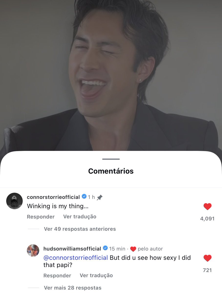 hudsonwupdates's tweet image. Hudson Williams and Connor Storrie comments under Timid Magazine’s new video.
