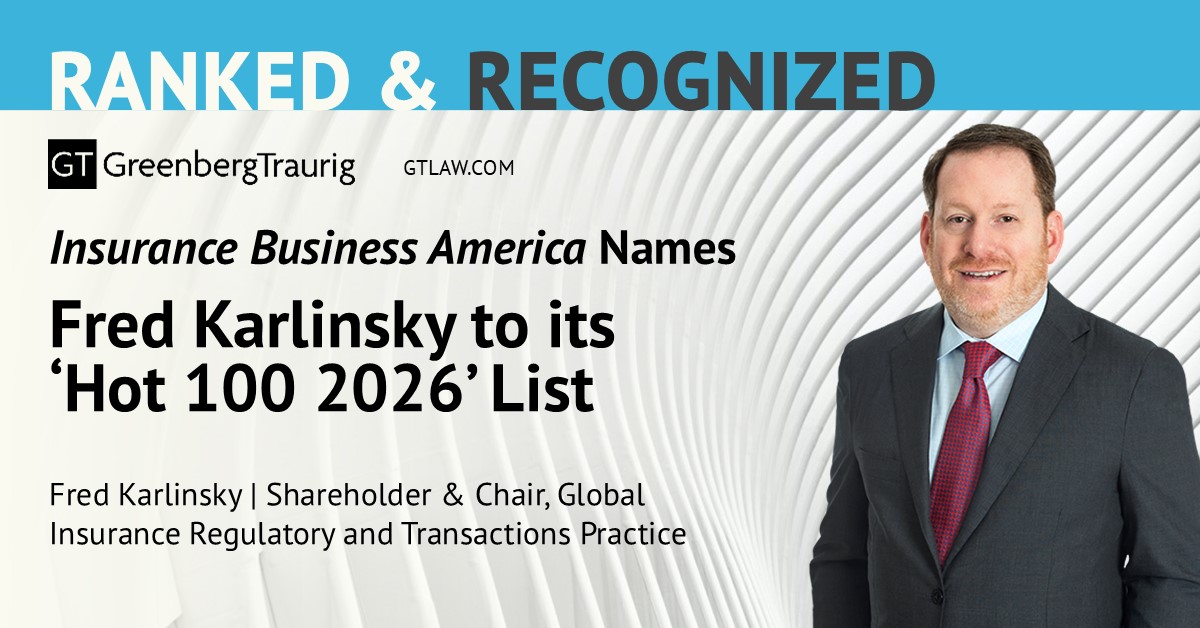 GT_Law's tweet image. Fred Karlinsky has been named to Insurance Business America’s 11th annual ‘Hot 100’ list, which recognizes the top 100 insurance leaders in the United States. Read our press release for more information: gtlaw.com/en/news/2025/1….
 
#GTNews #InsuranceLaw #Insurance #GTFlorida