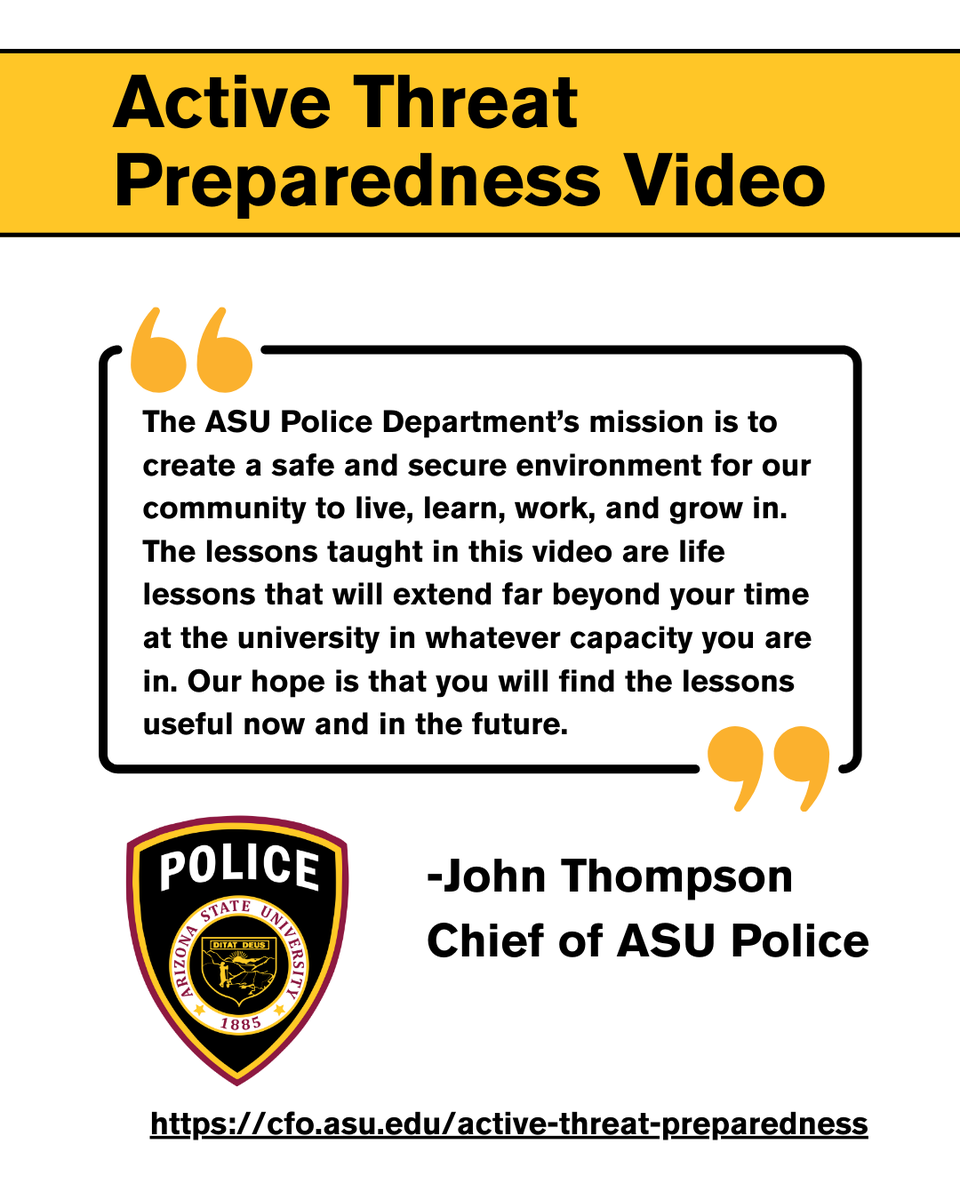 Arizona State University Police Department tweet media