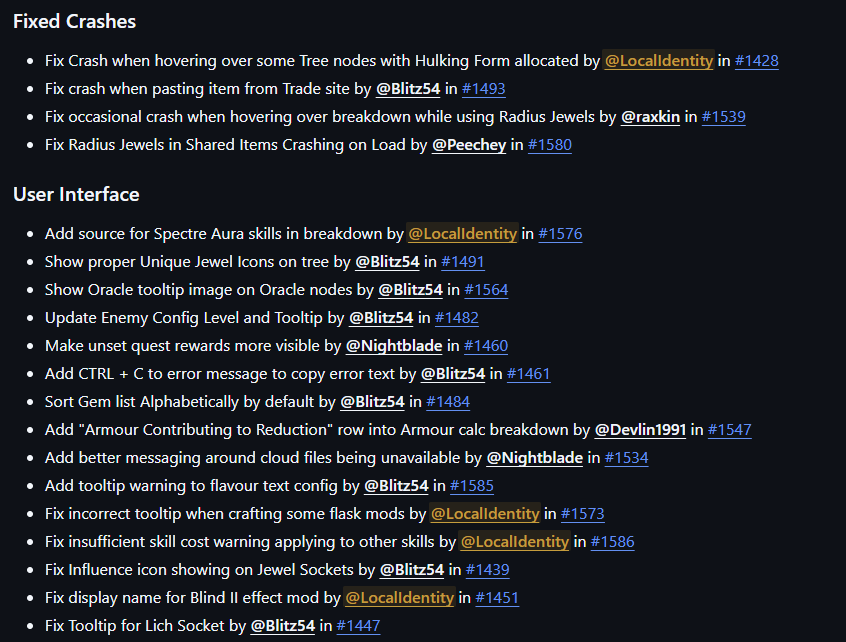 Localldentity's tweet photo. PoB 2 v0.13.0 is out
Adds initial support for 0.4 Tree + skills

Import quests automatically now
Buildup calcs
Item UI improvement
DPI scaling support
Trader merchant tab support
Many gems, uniques and tree nodes
Performance improvements
+ a bunch of fixes and other QOL changes https://t.co/tucMt1bCBG