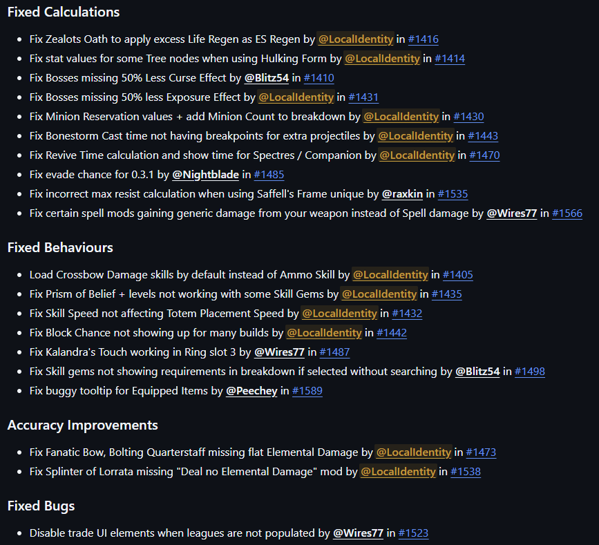 Localldentity's tweet photo. PoB 2 v0.13.0 is out
Adds initial support for 0.4 Tree + skills

Import quests automatically now
Buildup calcs
Item UI improvement
DPI scaling support
Trader merchant tab support
Many gems, uniques and tree nodes
Performance improvements
+ a bunch of fixes and other QOL changes https://t.co/tucMt1bCBG