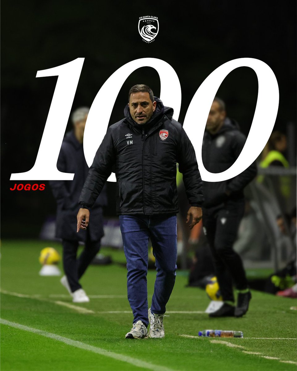 CD_SantaClara's tweet photo. Vasco Matos atinge a marca dos 💯 jogos como treinador do Santa Clara!

#PaixãoPelosAçores https://t.co/QxvQlX9HfP
