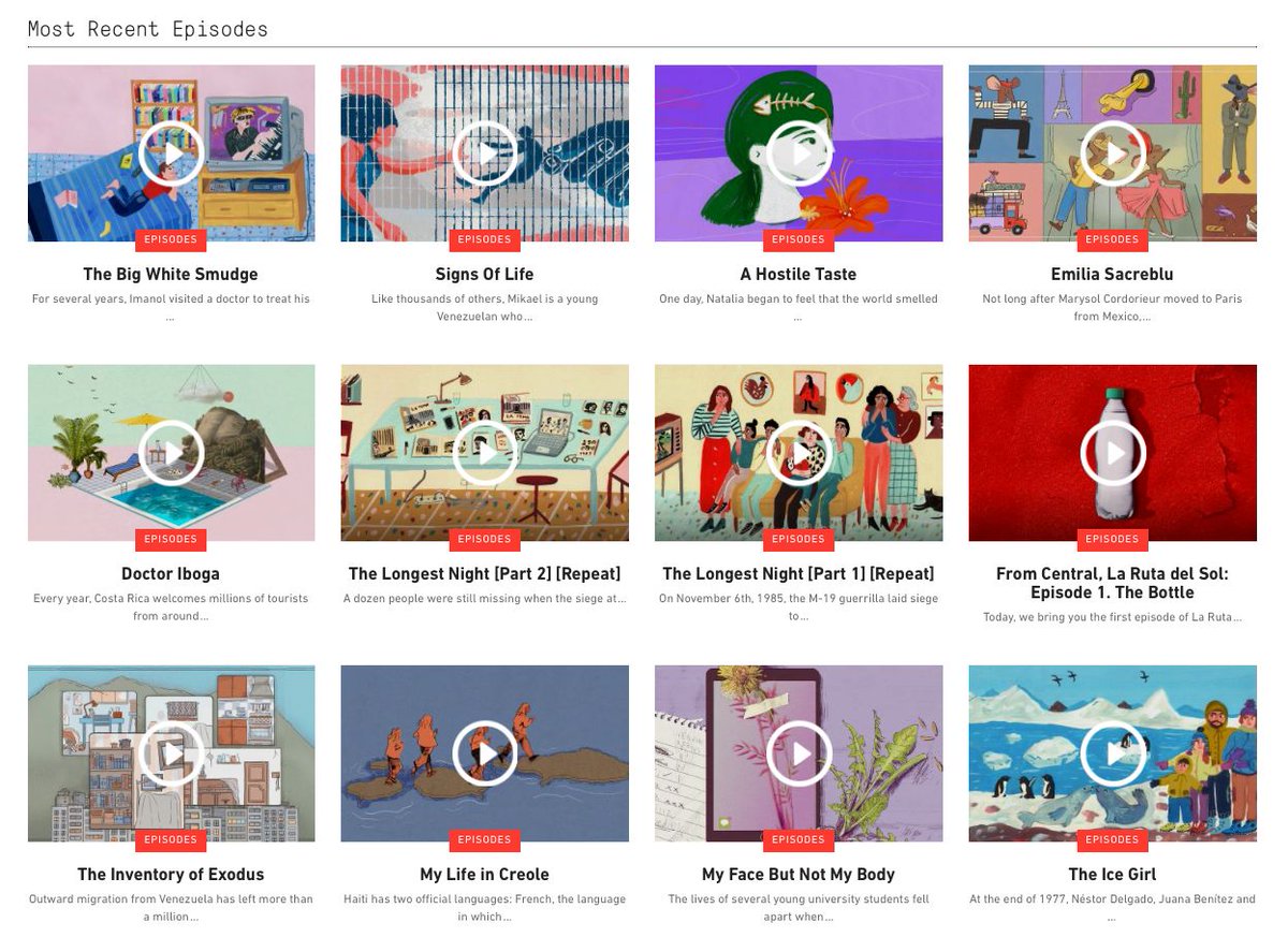 It's finals week! MUCHA SUERTE!  During break, make a plan to keep your Spanish listening skills sharp and build your vocab! Radio Ambulante has a fantastic collection of podcasts featuring diverse themes and stories from all over Latin America:  radioambulante.org/en