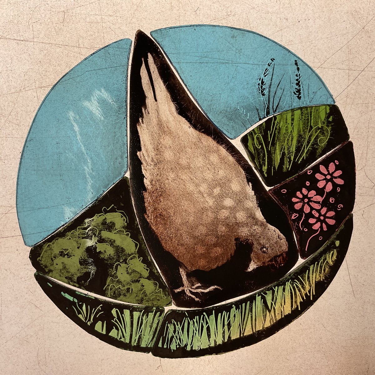 Two little hen pieces under construction