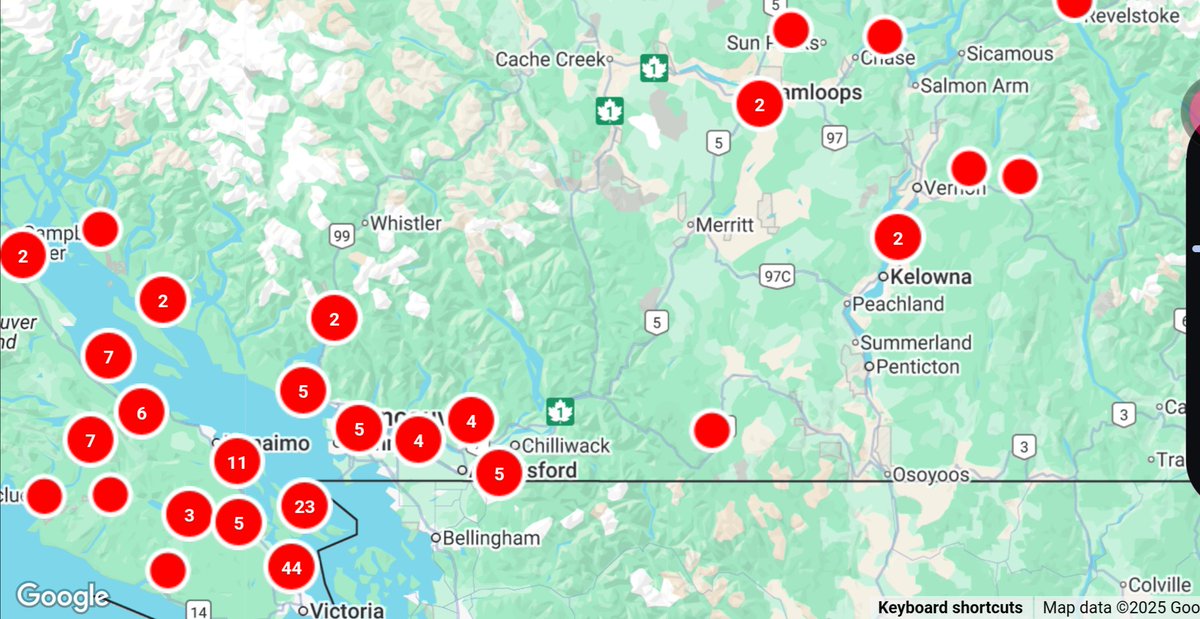 pmagn's tweet photo. This clearly shows why a private company cannot be a viable profitable electrical utility in BC, Canada. A long with many other services.
BC Hydro ⚡Outage map Vancouver #yvr #bcwx
#bchydro #bcflood #pnw #bcstormwatch #xwx #bcxwx
https://t.co/3TYbtwtzDj https://t.co/QY4PvutlPa