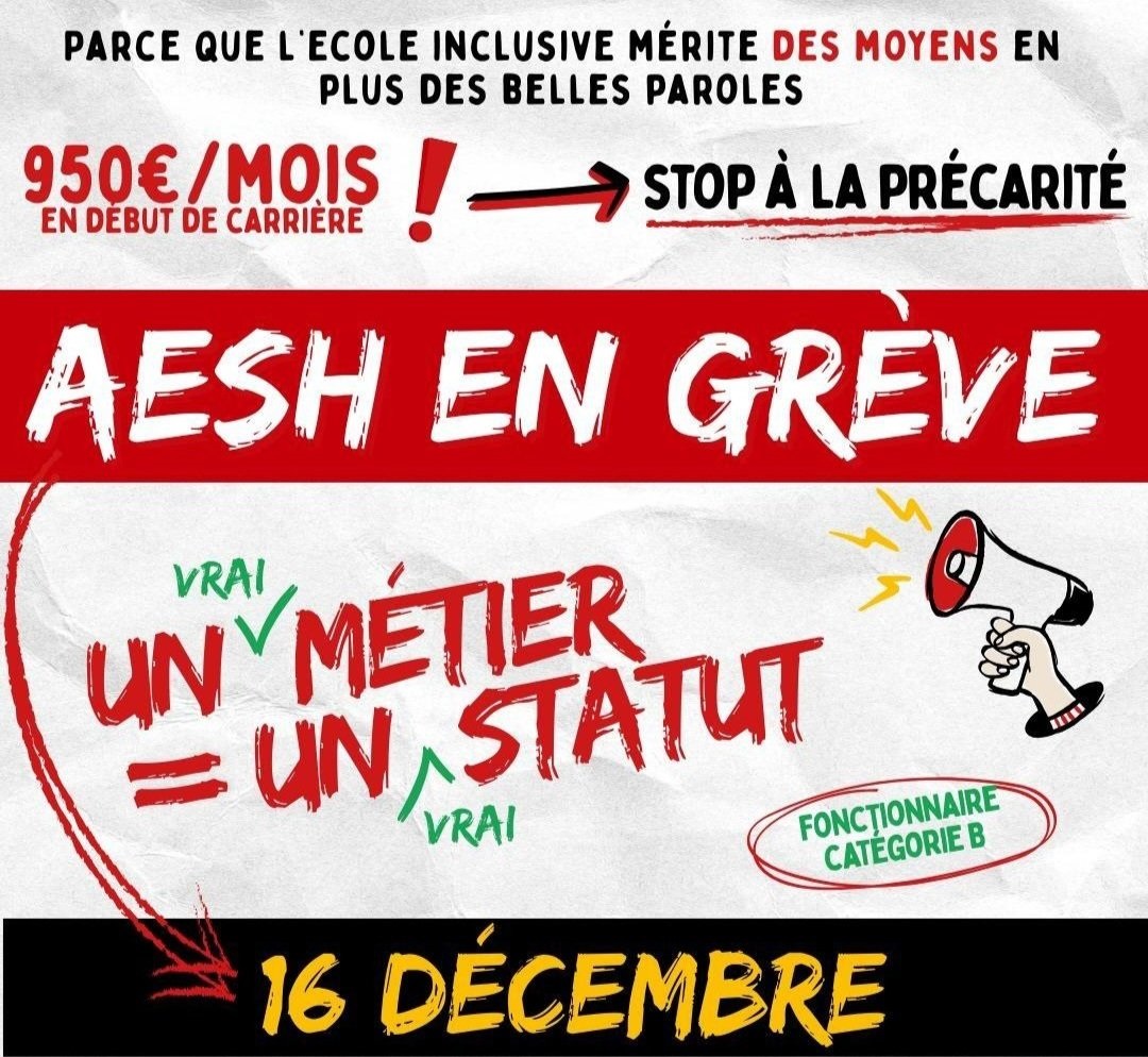Soutien aux revendications de l'intersyndicale pour améliorer la difficile condition des #AESH qui sont si essentiel.les pour la réussite scolaire des élèves en situation de handicap. L'école est un pilier de la République et la <a href="/Gauche_RS/">Gauche Républicaine & Socialiste #FrontPopulaire</a> de #seinesaintdenis en fait une priorité