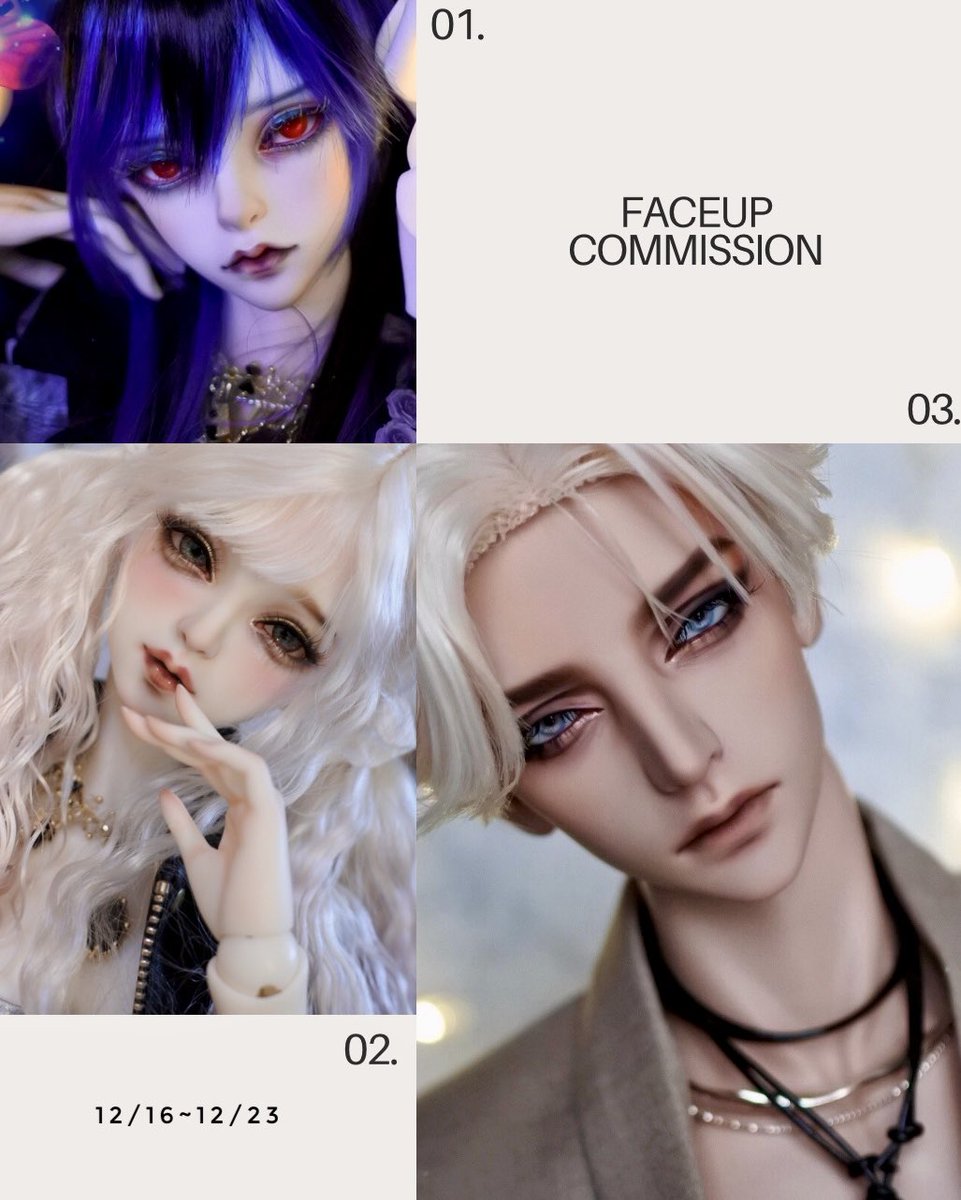 sei_to_doll's tweet photo. 《メイクオーダー募集》
久しぶりにメイクオーダー1月分を募集いたします☺️
支援RPして頂けましたらとても嬉しいです🙇‍♀️
今回は特殊メイク解禁とメイク料金開示、お譲り時の注意点等を変更しております。
添付画像と注意のページをご覧いただき、ご応募よろしくお願いいたします🙏
ご質問はTwitter or InstagramのDMでお願いします。
返信等遅くなるかと思いますがご了承頂けましたら幸いです。
皆様のご応募お待ちしております🥰
オーダー注意事項等↓
https://t.co/JzuSUK5p5g