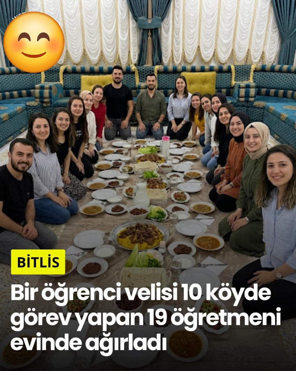 Bir veli Bitlis'te 10 köy okulunda görev yapan 19 öğretmeni davet etmiş, bir araya getirmiş, tanıştırmış, görüştürmüş,  MEB'in yapamadığını yapmış. Bu veliye içtenlikle teşekkür ediyorum.