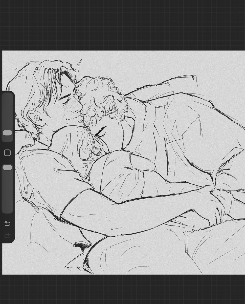 moreloveforjm's tweet photo. wasn’t able to stop thinking about hollanov as parents so here’s little sketch that I hopefully will finish 😭✋🏻 #hollanov #heatedrivalry https://t.co/RZLW05oBwA