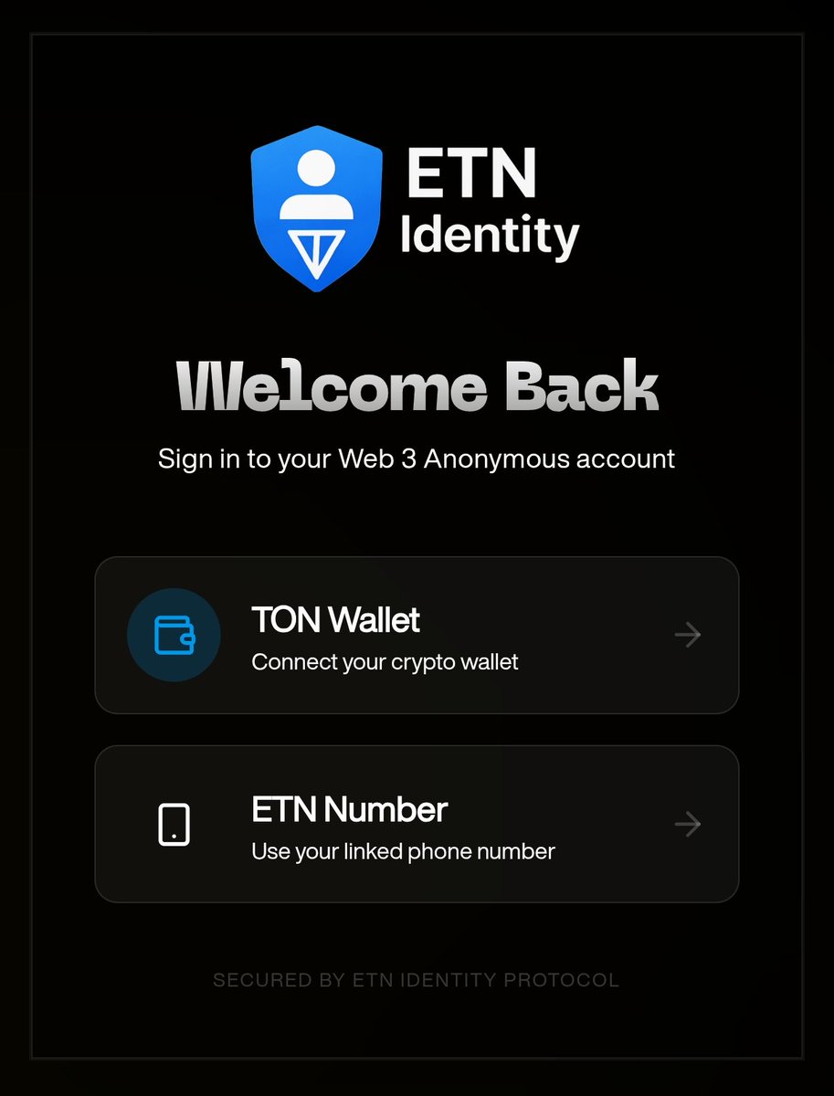 ETNetsa's tweet photo. Still Using Passwords for logins ?
In 2025 ?
with ton_proof existing ?
🤔🤔🤔 Well.
ETN Identity is laughing at you.
The first #OIDC Compliant Authentication on @ton_blockchain
@toncommunity
Bridging #Web2 to #Web3
#ETNetsaCoin https://t.co/mWHJwhZ86o