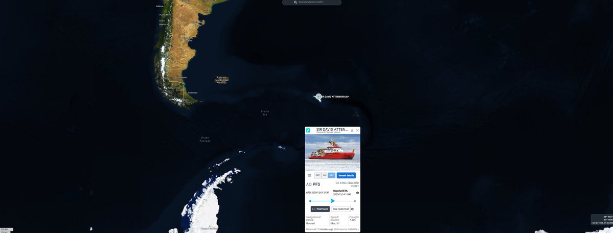 #RRSSirDavidAttenborough The Attenborough remains near King Edward Point.