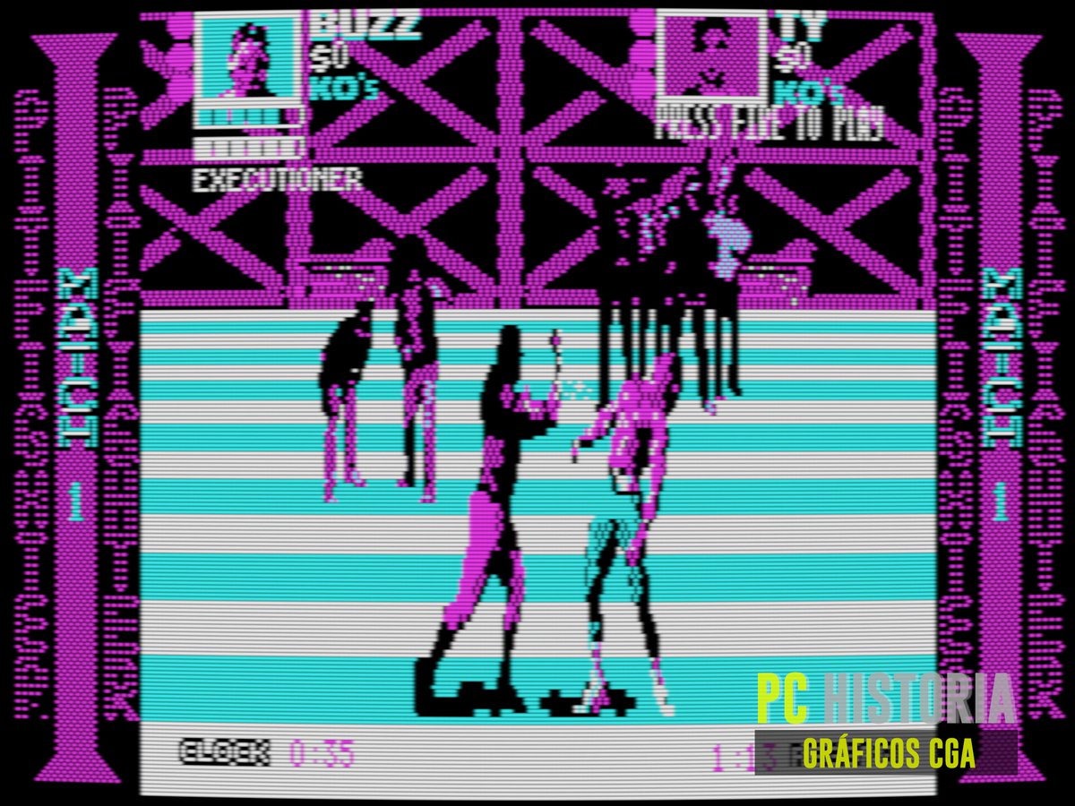 PC__Historia's tweet photo. 🥊 #PitFighter (#AtariGames, 1990)  tuvo un port para #PC #DOS realizado por Oxford Mobius. Famoso #arcade de lucha en los 90, con gráficos digitalizados de luchadores reales y FX de zoom. Elige a Buzz, Ty o Kato y supera los combates y revanchas hasta retar a Masked Warrior. https://t.co/J5ssFPzQST
