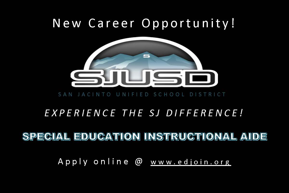 SJUSD is seeking a Special Education Instructional Aide II - Elementary/ Middle School APPLY ONLINE!
edjoin.org/Home/JobPostin… #EDJOIN #GetAJob