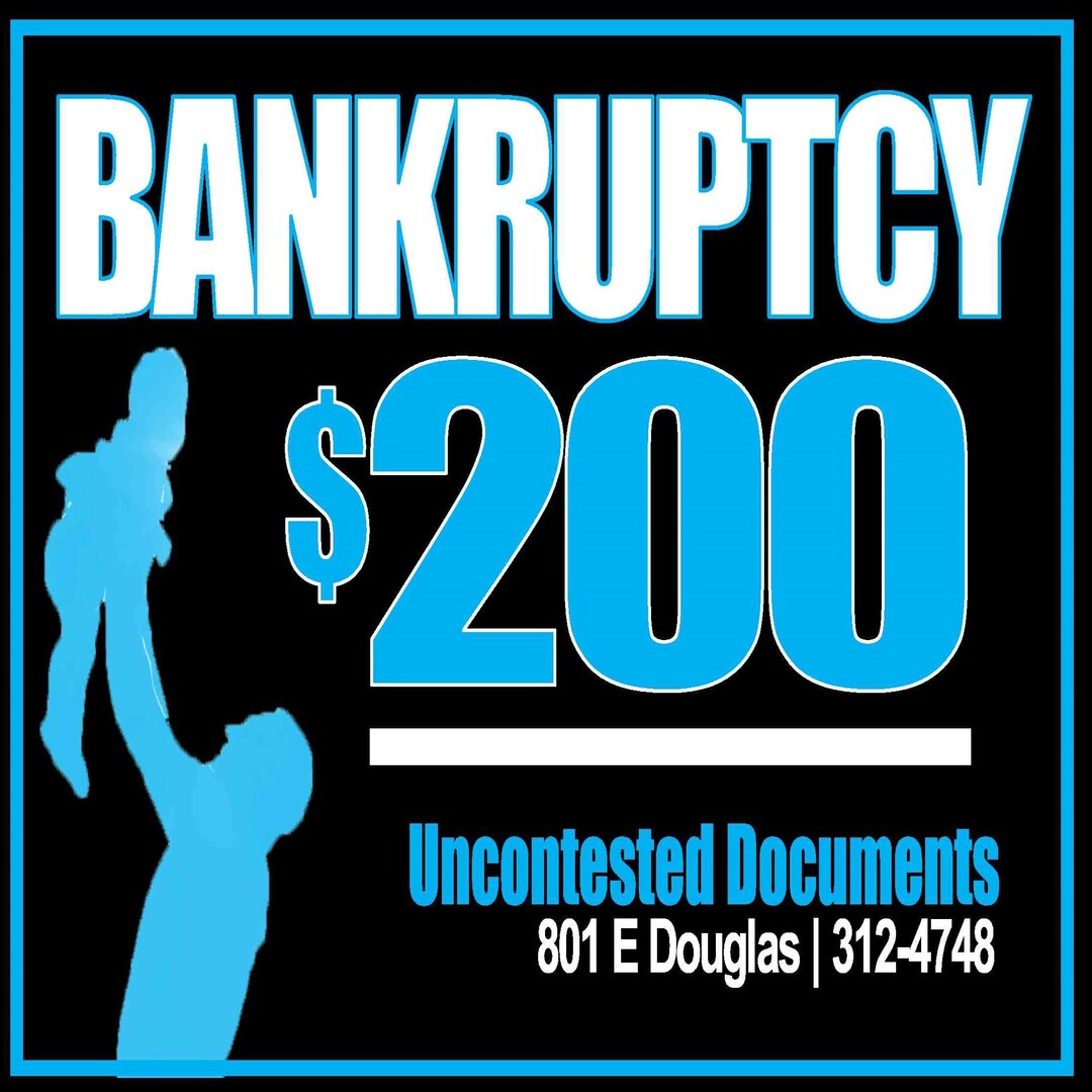 UncontestedDocs's tweet image. CHAPTER 7 BANKRUPTCY
$200 | Flat Fee (Conditions Apply)
Excludes Any Court Filing Fee

UNCONTESTED DOCUMENTS
801 E. Douglas Ave., 2nd Fl., Wichita
uncontesteddocuments.com
uncontesteddocuemnst@gmail.com
(316) 312-4748 | Talk or Text

Since 2011, Thank You
Grateful To Be Of Service