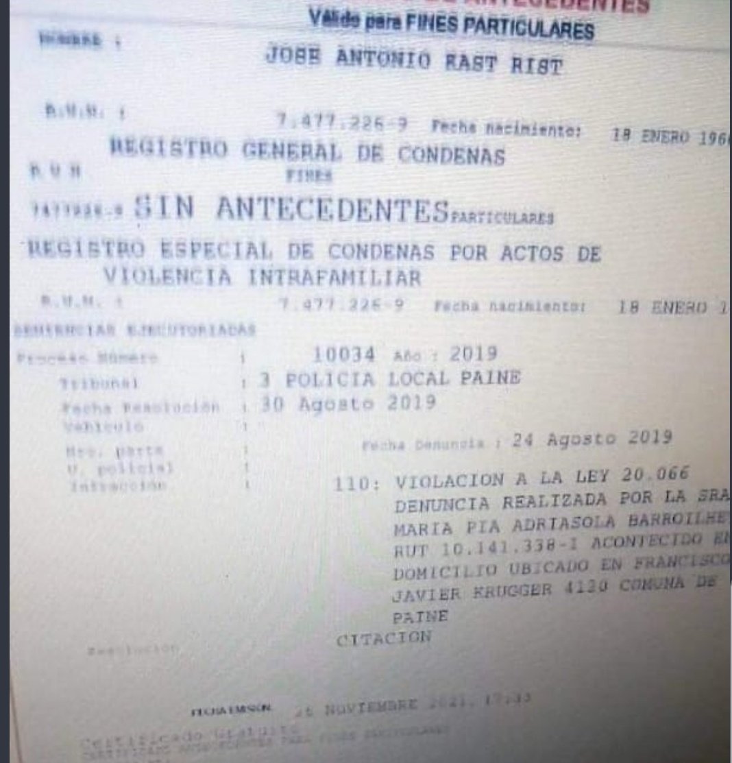 🚨Que Kast muestre su certificado de antecedentes, las anotaciones de violencia intrafamiliaa son preciosas.

Esa wea podrían haber pedido periodistas vendidos y no las multas de TAG de J.Jara

No me van a decir periodistas q esa no la conocían

Primera Dama
#Eleccioneschile2025