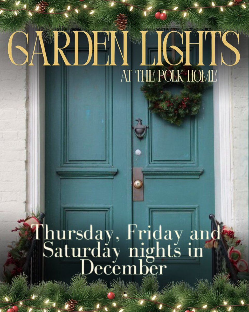experiencemaury's tweet image. ✨ This weekend is your last chance to experience the magical Garden Lights at the James K. Polk Home! 🌟 If you haven’t seen the stunning light displays yet, now’s the time! Bring your loved ones for a memorable evening before they’re gone! 🎄💖
#ChristmasLights #ExperienceMaury