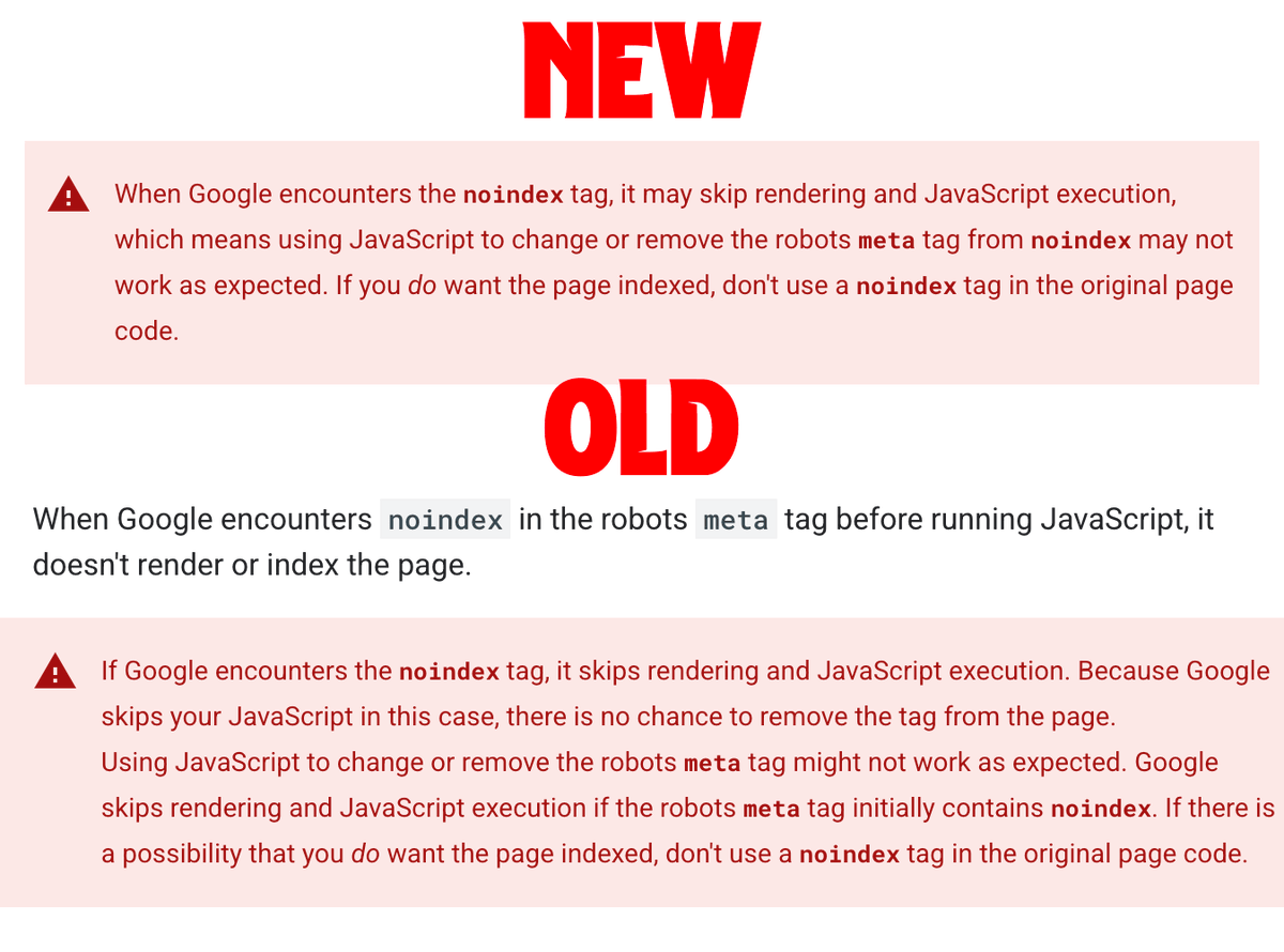 Google warns not to use noindex tag in the original page code on JavaScript pages seroundtable.com/google-warns-n…