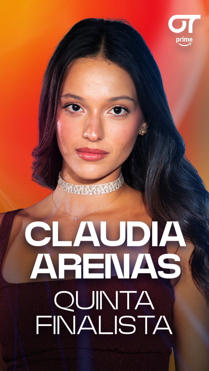 OT_Oficial's tweet photo. LA 5.ª FINALISTA DE #OT2025 con un 13,6% de los votos es…  ✨ Claudia Arenas ✨

¡ENHORABUENA! Síguelo en DIRECTO en @primevideoes 👉🏻https://t.co/fM21eoKnMS #OTGalaFinal https://t.co/gvltbVleJw