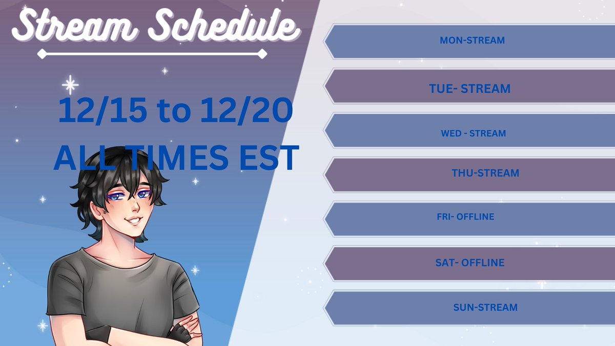 jimmnator's tweet image. SCHEDULE FOR THE WEEK
