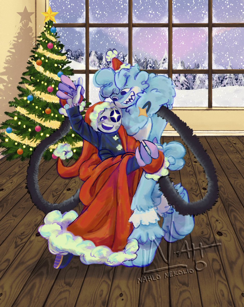 Baile de Navidad 🎄 
protagonizado por Astro y Goob
#CosmicHugger #sleepyhugs #astroxgoob