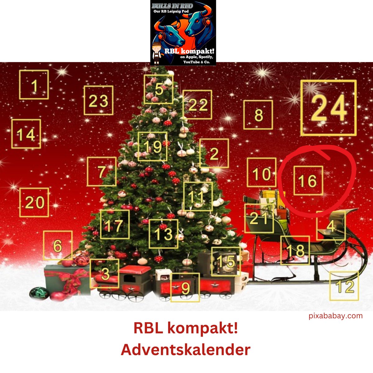podcast_RBL's tweet photo. Jeden Tag bis Weihnachten werfen Richard & Mario einen kleinen Blick auf #RBLeipzig. Was verbirgt sich hinter der heutigen Tür?
#RBLkompakt #RBL #Advent #Adventskalender2025 #dierotenbullen @rb_fans
Apple, Spotify & Co. https://t.co/x5joJBsOnP
https://t.co/WSTxbuJ40X https://t.co/w3FsWc4zU2