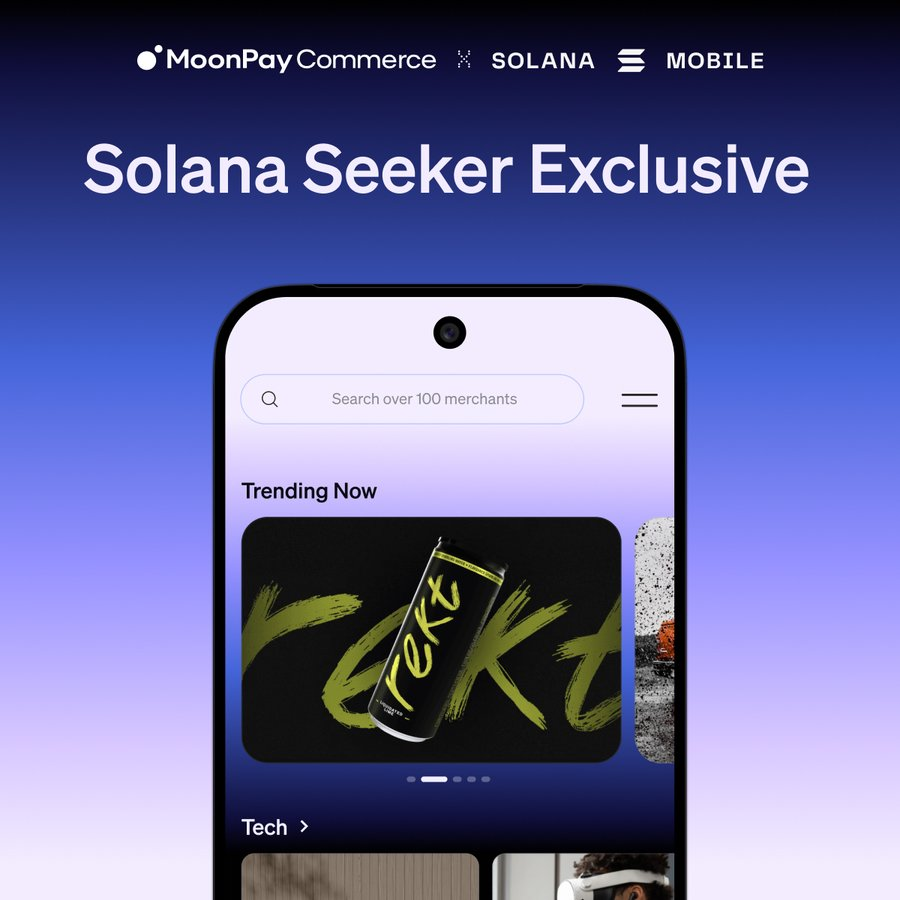 You can just buy things Moonpay Commerce is live in the Solana dApp Store