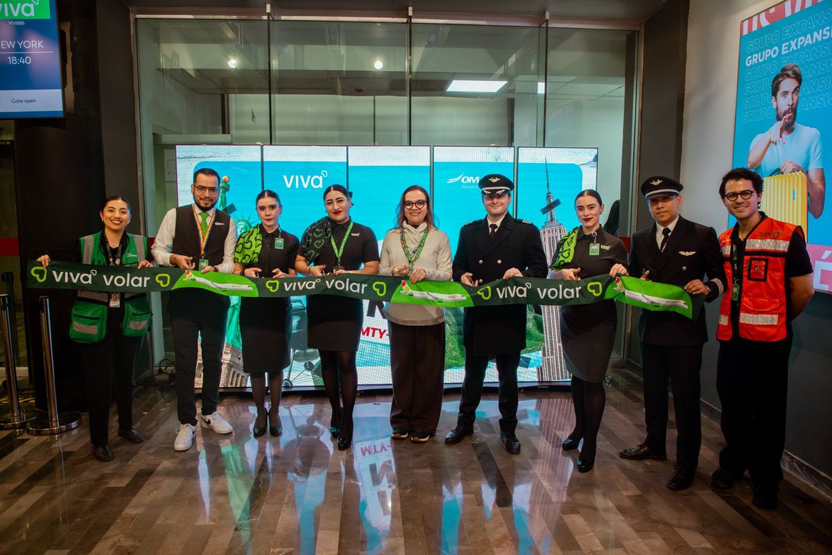 JCZuazua's tweet photo. Hoy, Monterrey y Nueva York están más cerca con el inicio de nuestra nueva ruta directa. Seguimos conectando a nuestros pasajeros con los mejores destinos para pasar una temporada navideña inolvidable ✈️ https://t.co/1i3ZM7kMy8
