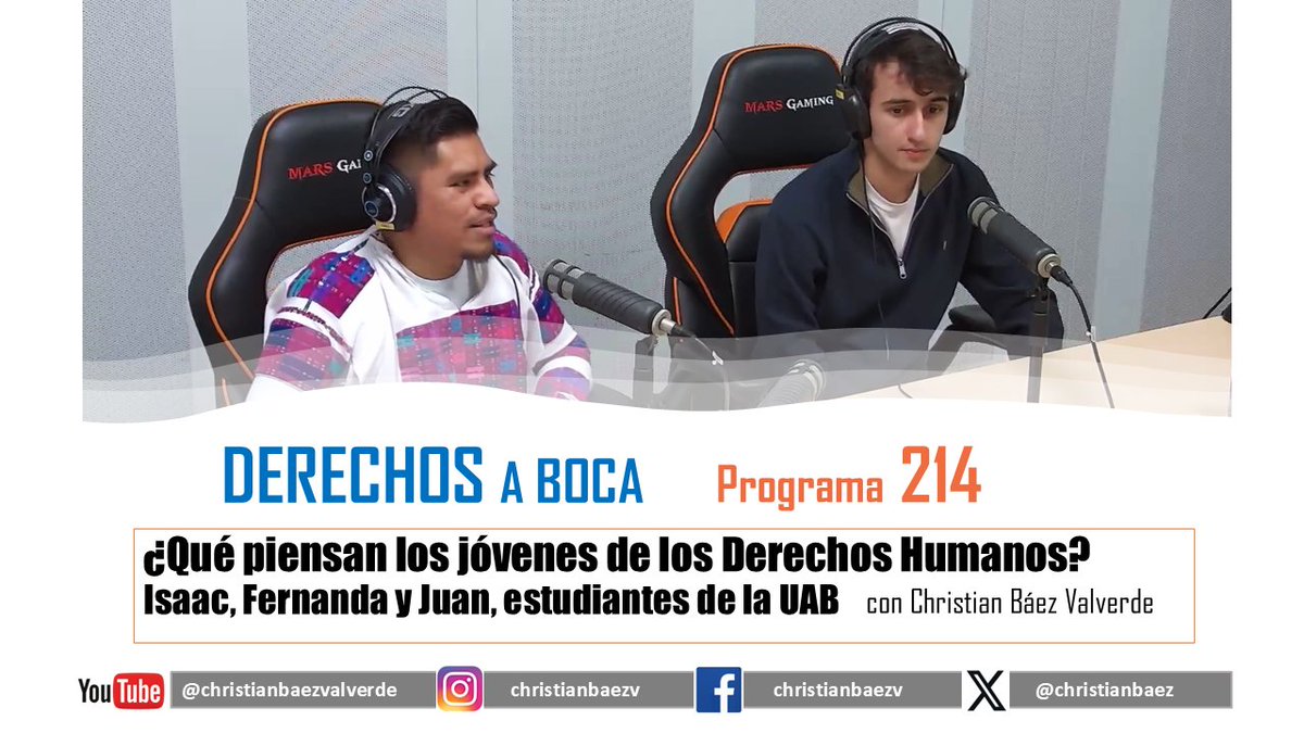 Esta semana en #DerechosaBoca

Entérate ¿Qué piensan los #jóvenes de los #DerechosHumanos?

youtu.be/bl1jeIKL8Io

Gracias a <a href="/christianbaez/">Christian Báez Valverde</a> desde la <a href="/UABBarcelona/">Universitat Autònoma de Barcelona</a> y <a href="/UABmedia/">UABmèdia</a>