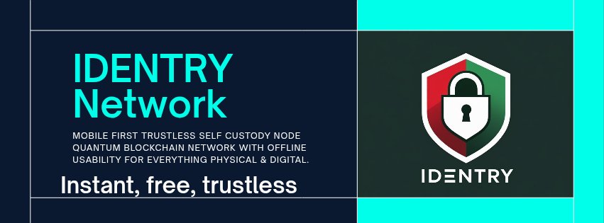 IDENTRYNetwork's tweet image. Mobile-first trustless selfcustody quantum blockchain.  • Offline usability • Infinite scalability • Instant free transactions • Censorship-resistant social • Decentralized browser/marketplace • AI avatars • Robotics control. everything physical/digital. 
Launching 4-20-26