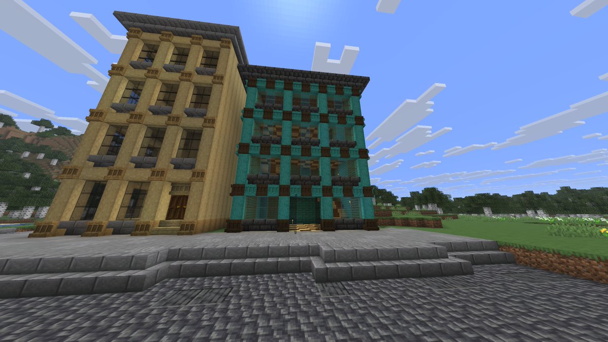 ___SnowCat___'s tweet photo. The start of my Minecraft city #Minecraft https://t.co/nS7dBEw5Ei