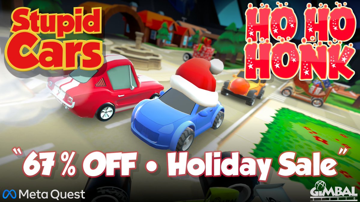 HO HO HONK

Stupid Cars is fast, chaotic VR fun — and it’s 67% OFF for the holidays.

Perfect for new Quest owners.

#MetaQuest #VRGaming