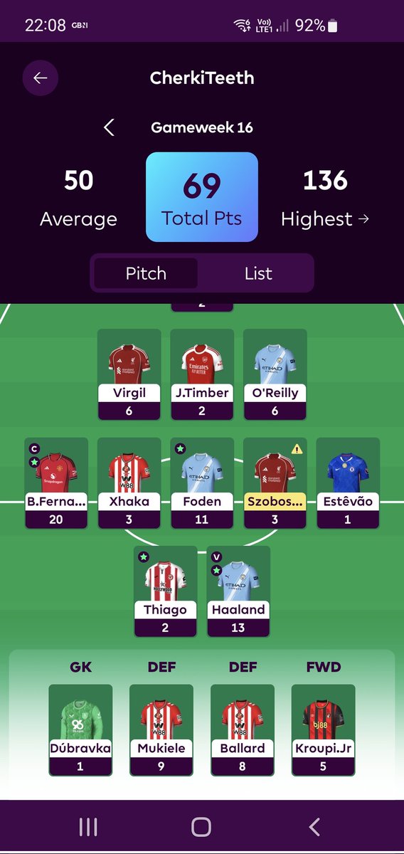 Mark_Gradwell's tweet image. When your @OfficialFPL Team bench is smashing it but you've used your bench boost 😑