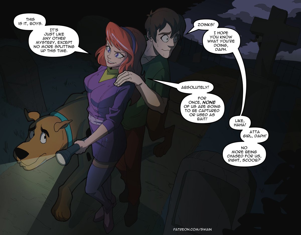 Daphne leading the charge, part 3. #scoobydoo
Read five pages ahead by becoming a Pat subscriber.