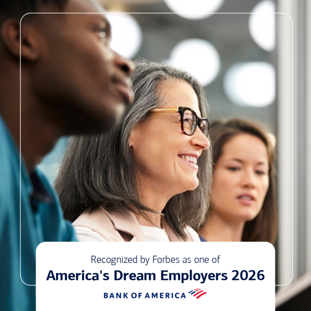 Excited to see <a href="/BankofAmerica/">Bank of America</a> named as one of America’s Dream Employers. I’m grateful to be part of a company that puts purpose and growth at the center of the employee experience. bit.ly/4aolPEt