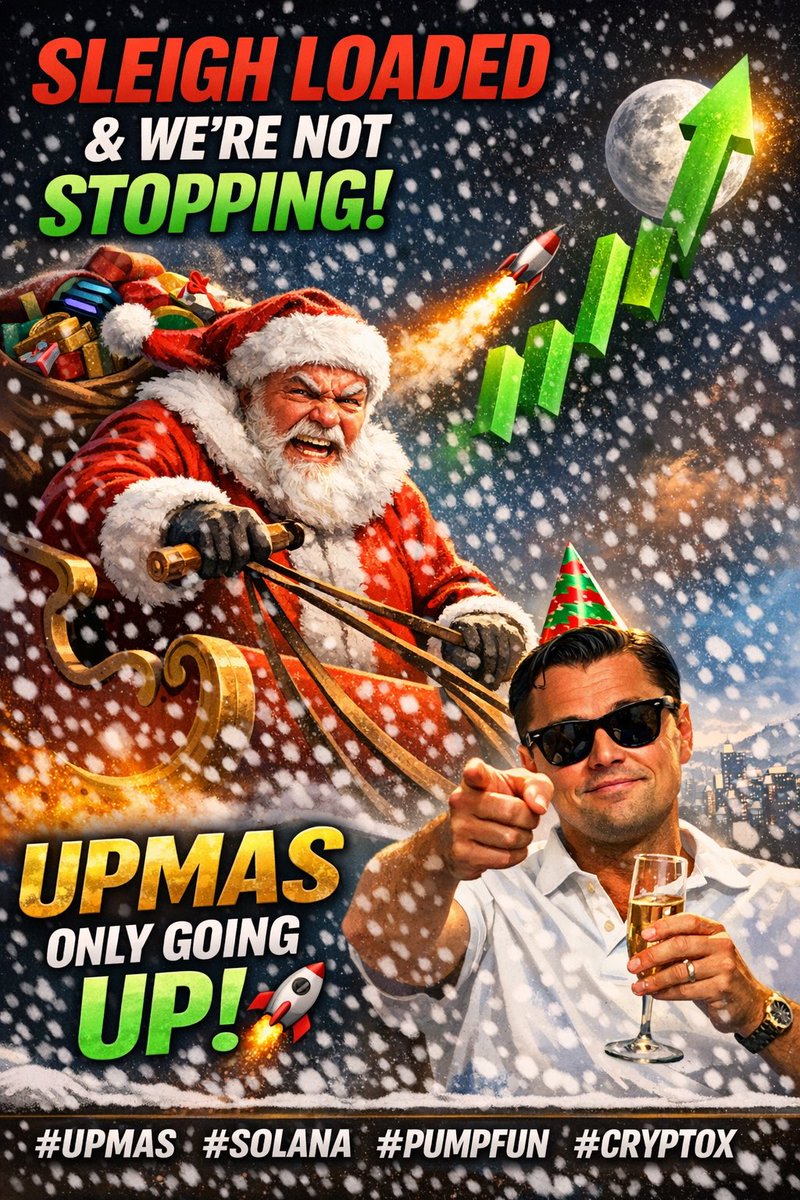 NeroKing2415's tweet photo. 🎄🔥 UPMAS CHECK-IN 🔥🎄
Santa’s loading the bags and the sleigh isn’t stopping 😤
If you’re reading this, you’re early.
UPMAS ONLY GOING UP. 🚀
aguvdY2os13TyzU6SVBNuLUJWyLqL8FZu6jXFefpump
#UPMAS #Solana #PumpFun #CryptoX https://t.co/Kgd8NzchRQ