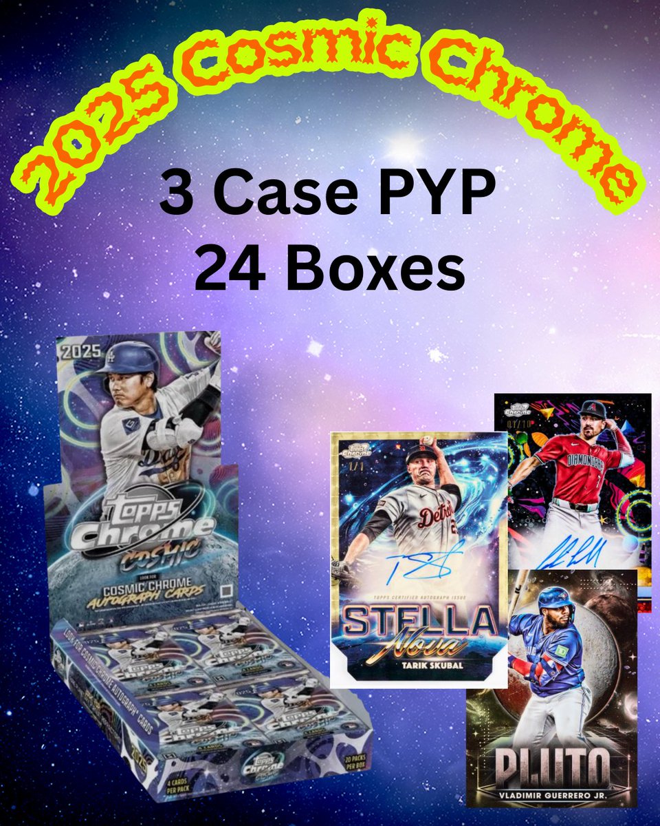 2025 Topps Cosmic Chrome!

3 Cased full PYP!!

"Like" this post to be tagged in the Price Preview!

<a href="/PatsPulls/">Pat's Pulls LLC</a>
