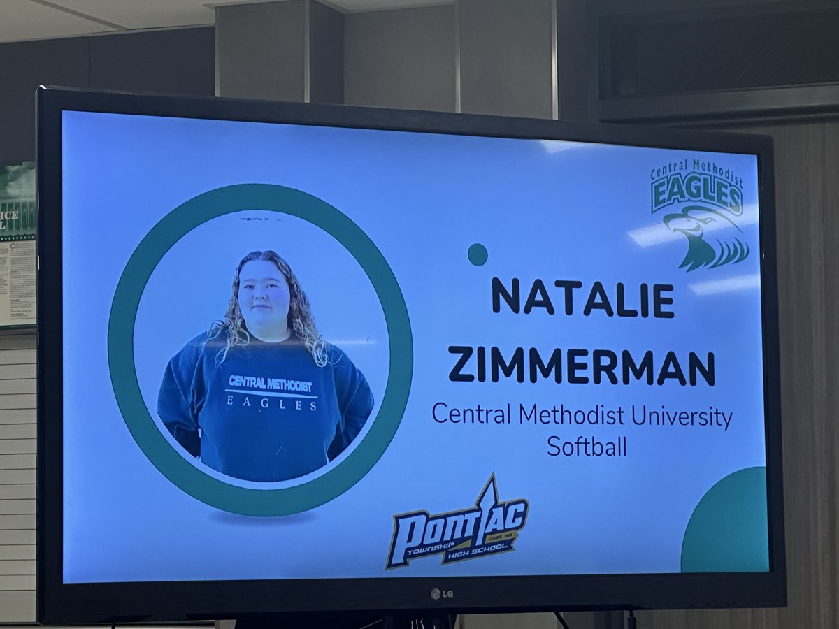 PontiacSoftball's tweet image. Congratulations to Senior Natalie Zimmerman! Today she signed with Central Methodist University where she plans to continue her academic and softball career!!!