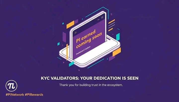 MaiyashiSalim's tweet photo. A message to Pi Network KYC Validators: Your dedication is seen. The dashboard has been updated with "PI earned coming soon," signaling the next step in rewarding those who secure our network's integrity. Thank you for building trust in $Pi #Ecosystem. #PiNetwork #PiRewards https://t.co/lsoPDJCJTx