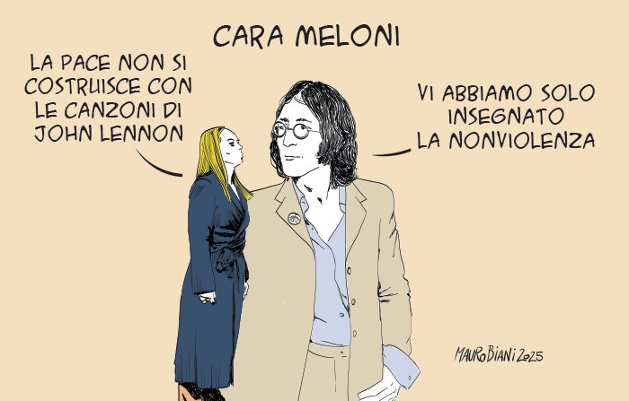 nonsonpago1's tweet photo. La #pace non si costruisce con le canzoni di #JohnLennon
Cara #Meloni
Vi abbiamo solo #insegnato la #nonviolenza
Fantastico Mauro, grazie.❤️
#Biani !❣️
Che non è esattamente nelle vostre corde...🤬
@maurobiani
@repubblica https://t.co/noP9uimgcH