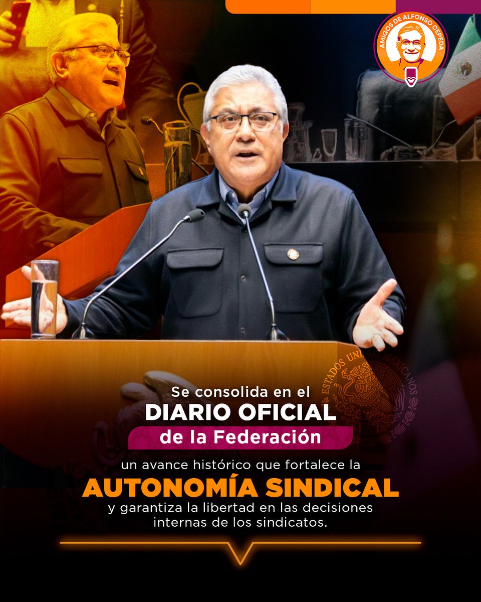 La publicación en el <a href="/DOF_SEGOB/">Diario Oficial DOF</a> consolida un avance histórico que blinda la autonomía sindical y reafirma la libertad de las y los trabajadores para decidir el rumbo de sus organizaciones.

¡Logro histórico en favor del sindicalismo! 🇲🇽