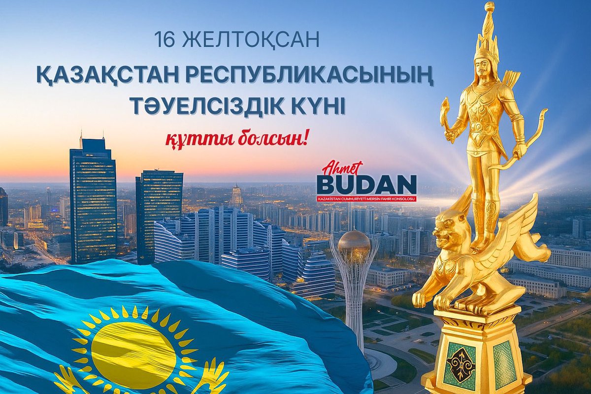 Kazakistan Cumhuriyeti’nin Bağımsızlık Günü vesilesiyle tüm Kazakistan halkını en içten dileklerimle tebrik ediyorum. 🇰🇿

Bu anlamlı günün; barış, birlik ve refahın güçlenmesine, Kazakistan’ın sürdürülebilir kalkınmasına ve uluslararası iş birliğinin gelişmesine katkı sunmasını
