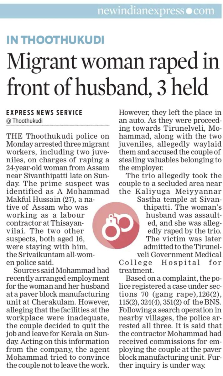 Sources said Mohammad had recently arranged employment for the woman and her husband at a paver block manufacturing unit at Cherakulam. However, alleging that the facilities at the workplace were inadequate, the couple decided to quit the job and leave for Kerala on Sunday.
