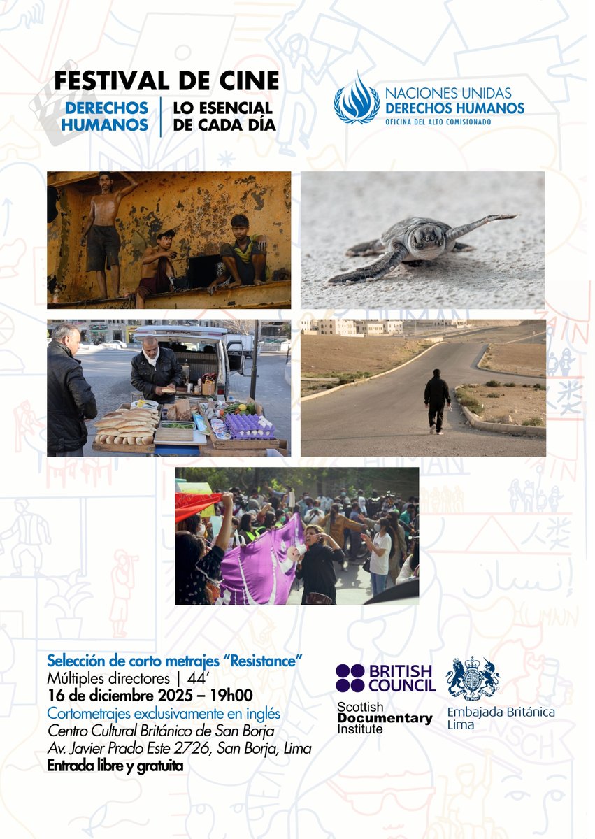 🔥✨ Mañana proyectamos “Resistance” con <a href="/UKinPeru/">UK in Peru 🇬🇧🇵🇪</a> una selección de cortos que muestran el poder de alzar la voz y resistir como acto cotidiano de defensa de derechos humanos.

Proyección exclusivamente en inglés.

🎟️ Gratuito y abierto al público

#LoEsencialDeCadaDía