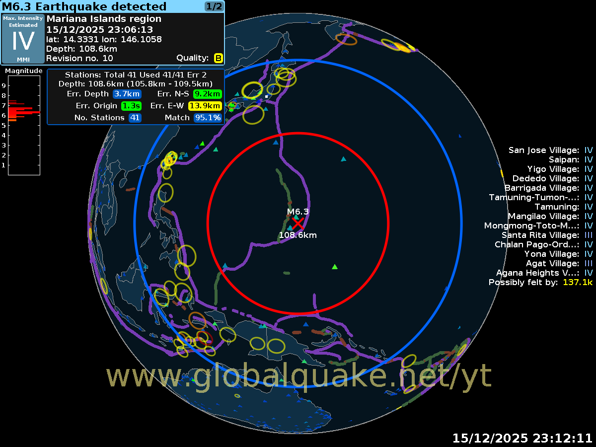 NOW: Magnitude 6.3 earthquake strikes the Mariana Islands. #earthquake #MarianaIslands