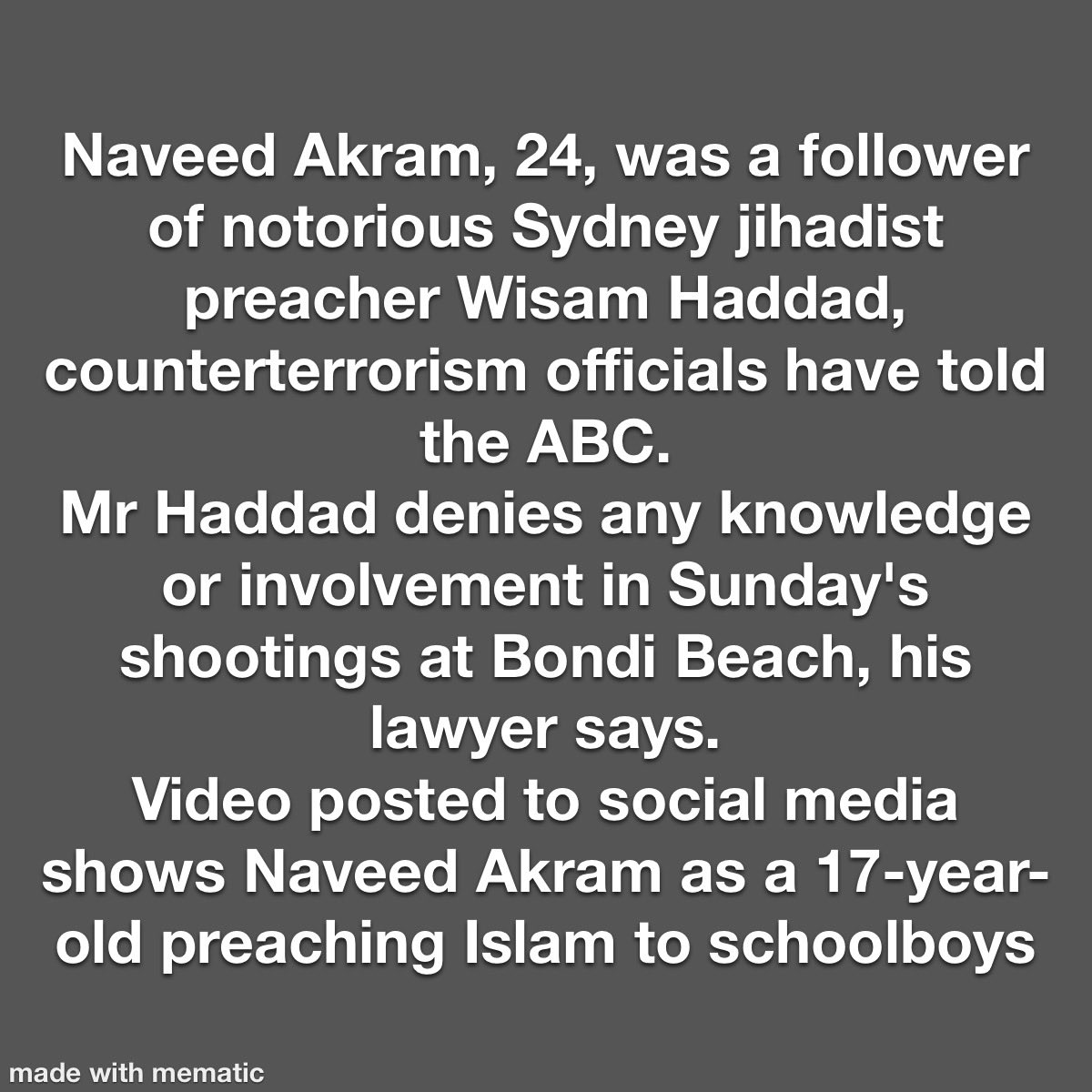 As a radical jihadist Preacher, why hasn’t Wisam Haddad been deported.

The Security Forces in Australia have failed us.