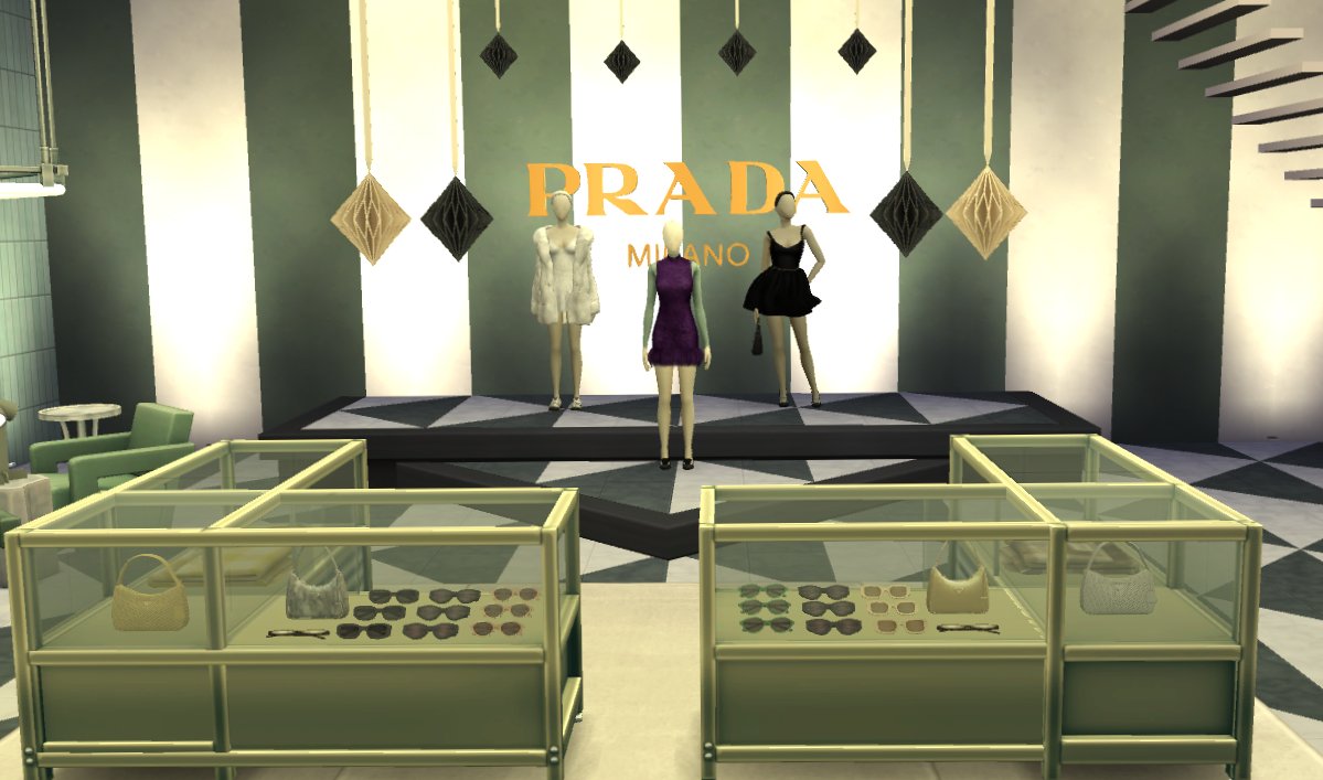 Willian10L's tweet photo. Sims Prada - first floor details
#ShowUsYourBuilds #TheSims4 #simscommunity #simblr #sims4cc #Holidays #Christmas2025 #Prada #Newcrest https://t.co/EdwKEWpnkI