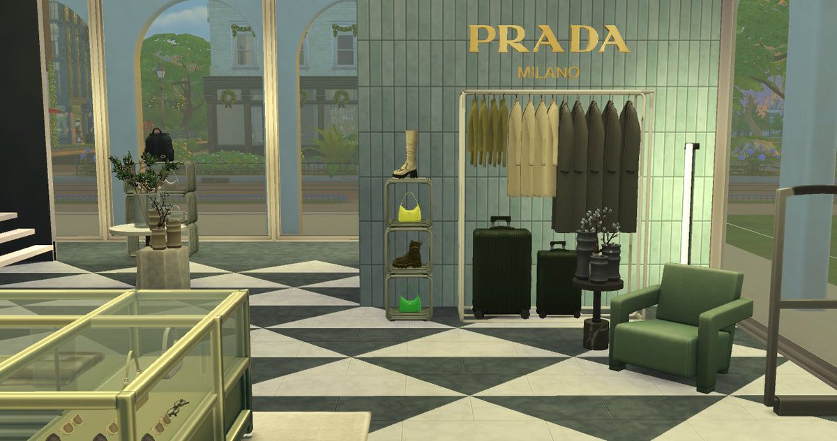 Willian10L's tweet photo. Sims Prada - first floor details
#ShowUsYourBuilds #TheSims4 #simscommunity #simblr #sims4cc #Holidays #Christmas2025 #Prada #Newcrest https://t.co/EdwKEWpnkI